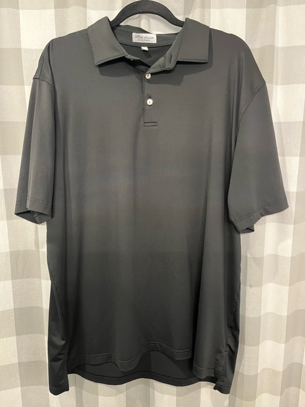 Peter Millar Black Short-Sleeve Performance Polo